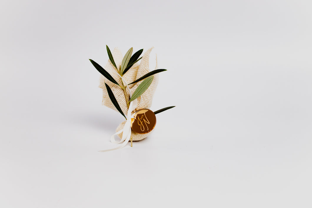 Hessian Olive Branch Favour